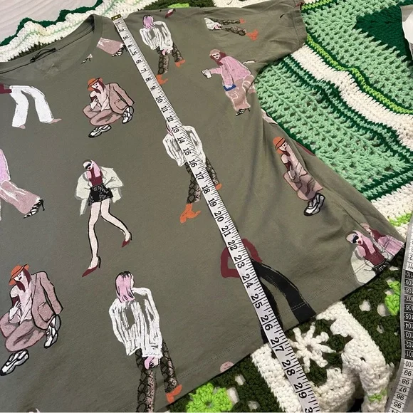 Zara Graphic Fashion Drawn Women Artistic Cotton T Shirt - Picture 8 of 9